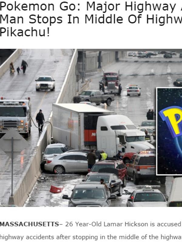 Berita Pokemon Go yang menyebabkan kecelakaan tak benar. (cartelpress)