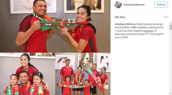 Krisdayanti dan Keluarga di Final Euro 2016 (Source: Instagram)