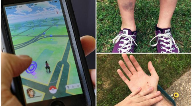 Mulai dari jatuh ke parit hingga hampir menabrak tiang listrik pernah dirasakan oleh beberapa dari mereka yang sudah bermain Pokemon Go. (Foto: NY Post)