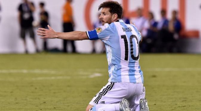 Striker Barcelona asal Argentina, Lionel Messi. (AFP/Nicholas Kamm)