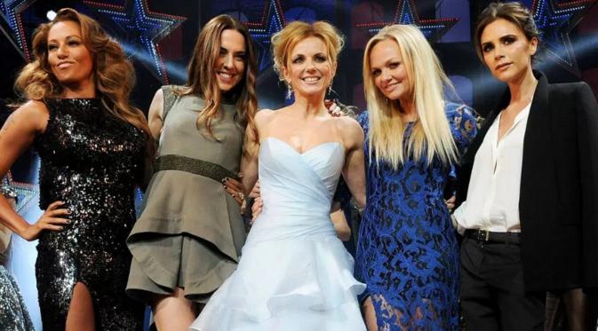 Spice Girls yang terdiri dari Mel B, Mel C, Gerri, Emma dan Victoria merayakan ulang tahun yang ke-20 (Time)