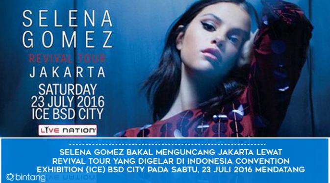 Bakal Guncang Jakarta, Ini 6 Fakta Revival Tour Selena Gomez. (Foto: twitter @LiveNationINDO, Desain: Muhammad Iqbal Nurfajri/Bintang.com)