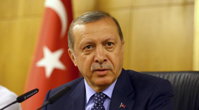Presiden Recep Tayyip Erdogan menyampaikan tanggapan terkait kudeta Turki. (Reuters)