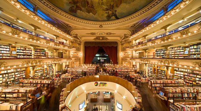 Toko buku El Ateneo Grand Splendid di Buenos Aires, Argentina. (Via: boredpanda.com)