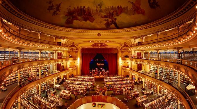 Toko buku El Ateneo Grand Splendid di Buenos Aires, Argentina. (Via: boredpanda.com)