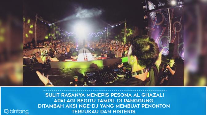 Nge-DJ di Bali, Pesona Al Ghazali Memikat Viral Fest Asia 2016. (Foto: instagram @beril_photo, Desain: Muhammad Iqbal Nurfajri/Bintang.com)