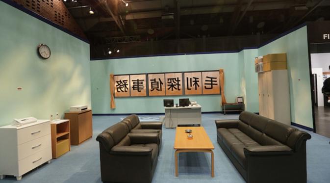 Replika ruang kerja Kogoro Mouri, detektive konyol dalam Pameran Detective Conan di Tiongkok (foto: Crunchyroll)