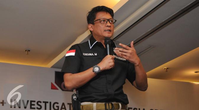 Kombes Krishna Murti saat menghadiri konferensi pers serial terbaru bertajuk 'Crime + Investigation: Indonesia', Jakarta, Kamis (21/7). (Liputan6.com/Gempur M Surya)