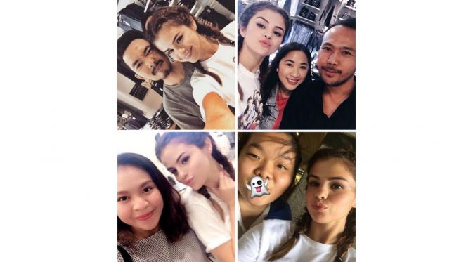 Selena Gomez selfie bersama penggemarnya di Indonesia [foto: social media]