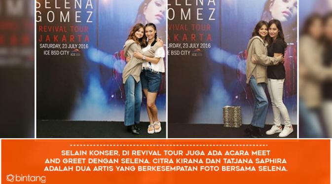 Euforia Revival Tour Selena Gomez di Indonesia. (Foto: Instagram @citraciki @tatjanasaphira, Desain: Muhammad Iqbal Nurfajri/Bintang.com)