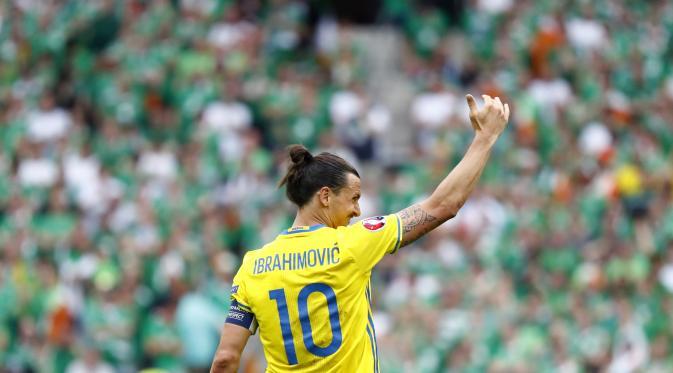 Zlatan Ibrahimovic dengan seragam Timnas Swedia. (AFP)
