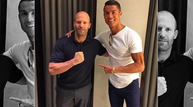 Jason Statham dan Cristiano Ronaldo. (Instagram)