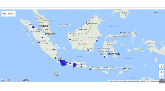 Peta Penyebaran Tagar Balikin KTP Gue - Indexpolitica