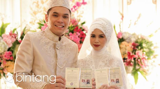 Ben Kasyafani dan Ines saat menikah. (Adrian Putra/Bintang.com)