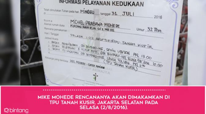 Duka Mendalam Lepas Kepergian Mike Mohede. (Foto: Adrian Putra/Bintang.com, Desain: Muhammad Iqbal Nurfajri/Bintang.com)