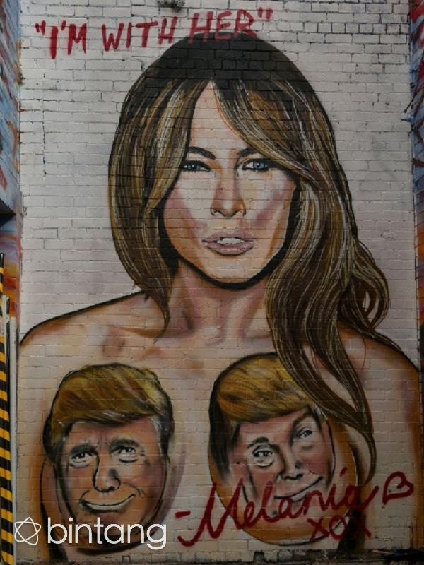 Mural Melania Trump (AFP/Bintang.com)