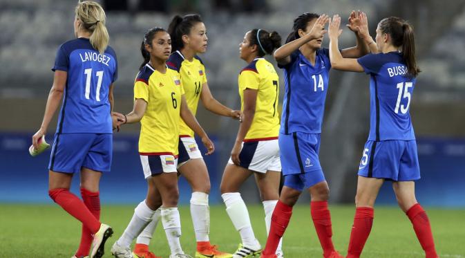 Timnas wanita Prancis vs Kolombia (Reuters)