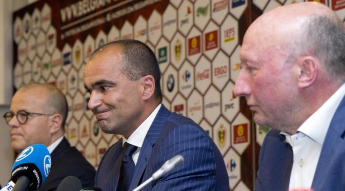 Pelatih asal Spanyol, Roberto Martinez, diperkenalkan sebagai pelatih baru timnas Belgia di Brussels, Belgia, Kamis (4/8/2016). Mantan pelatih Everton itu menggantikan posisi Marc Wilmots yang dipecat usai Piala Eropa 2016. (AP/Virginia Mayo)