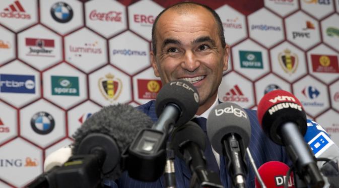 Pelatih asal Spanyol, Roberto Martinez, diperkenalkan sebagai pelatih baru timnas Belgia di Brussels, Belgia, Kamis (4/8/2016). Mantan pelatih Everton itu menggantikan posisi Marc Wilmots yang dipecat usai Piala Eropa 2016. (AP/Virginia Mayo)