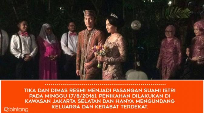 Momen Bahagia di Balik Pernikahan Tika Bravani dan Dimas Aditya. (Foto: Instagram @dimasaditya_fc, Desain: Muhammad Iqbal Nurfajri/Bintang.com)