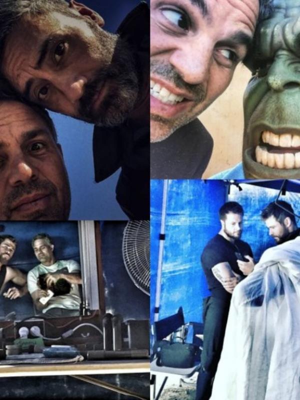 Postingan Mark Ruffalo dari lokasi syuting film Thor: Ragnarok. foto: slash film