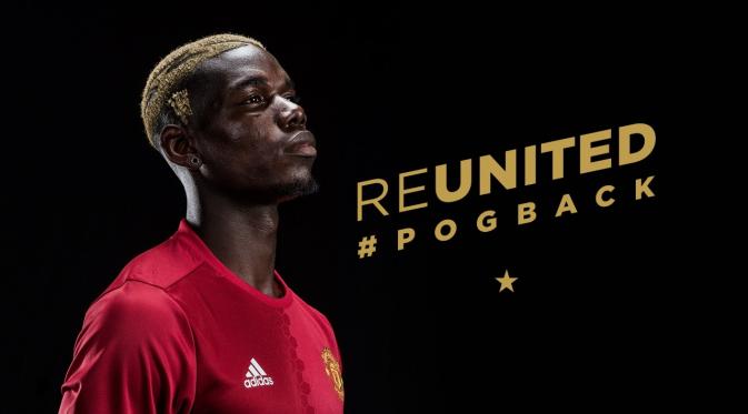 Paul Pogba resmi pindah dari Juventus ke Manchester United pada Selasa (9/8/2016). (dok. Manchester United)