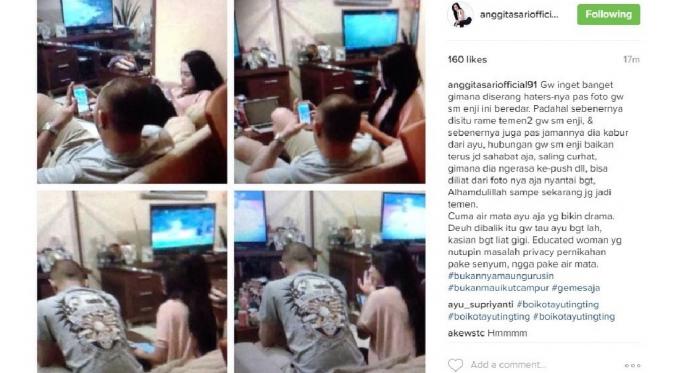 Anggita Sari angkat bicara soal isu perselingkuhan Ayu Ting Ting dan Raffi Ahmad [foto: instagram]