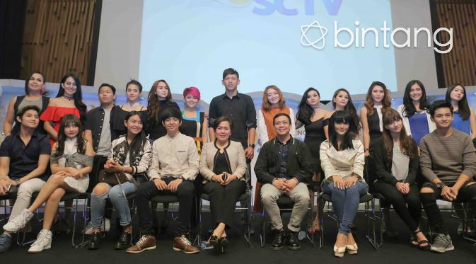 Harsiwi Achmad didampingi sejumlah artis mengkuti preskon Ultah SCTV ke-26. (Andy Masela/bintang.com)