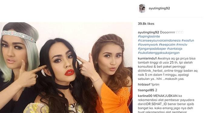 Ayu Ting Ting, Julia Perez dan Kartika Putri. (via Instagram.com)