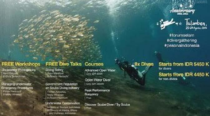 Diver Gathering  jadi ajang komunikasi antar penyelam di Indonesia. Diver Gathering berlangsung 25-28 Agustus 2016.