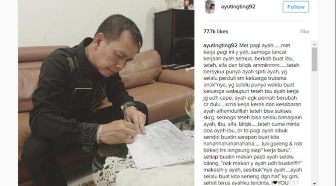 Abdul Razak, ayahanda Ayu Ting Ting. (via Instagram @ayutingting92)