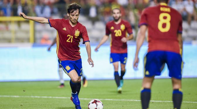David Silva cetak dua gol di kemenangan Spanyol atas Belgia (AFP)