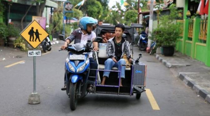 Ojek Difabel Pertama di Dunia Ada di Yogyakarta. (Foto: BBC.com)