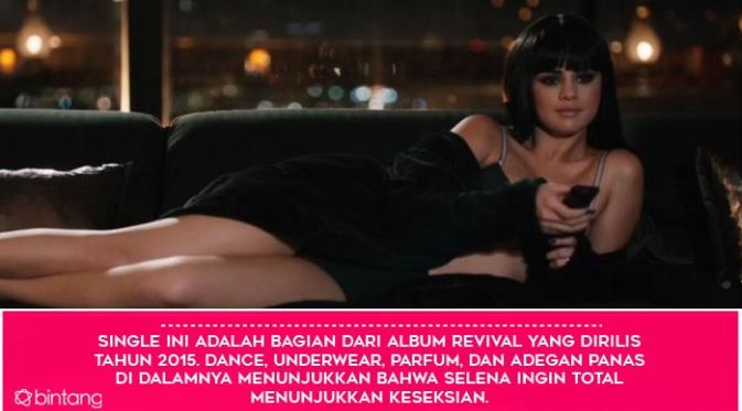 Lagu-lagu yang menampilkan keseksian Selena Gomez (Desain: Muhammad Iqbal Nurfajri/Bintang.com)