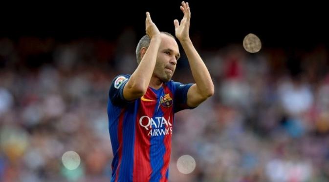 Gelandang Barcelona asal Spanyol, Andres Iniesta. (AFP/Josep Lago)