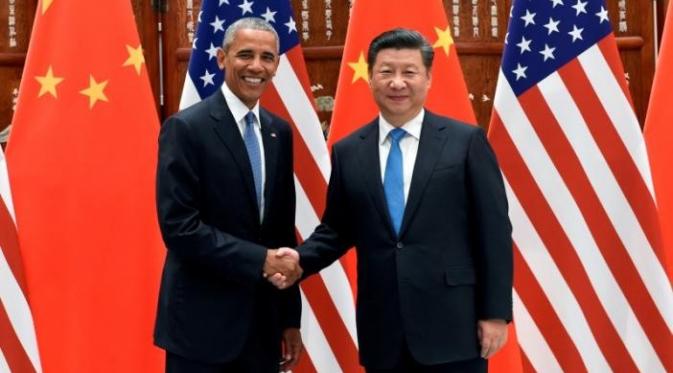 Presiden Obama dan Presiden Xi Jinping dalam KTT G-20 (Reuters)
