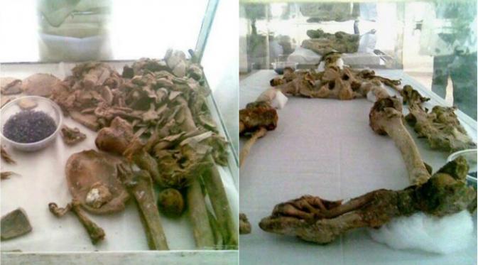 Biasanya mumi diawetkan dengan menggunakan ramuan tertentu atau terawetkan oleh es. Di Iran, mumi ini terawetkan oleh garam. (Sumber Museum Zanjan)