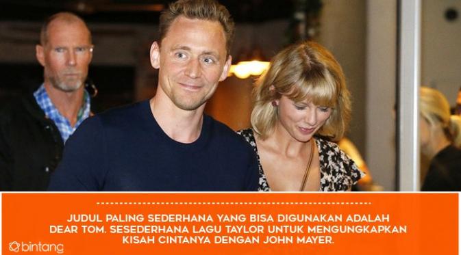 Ide judul lagu yang cocok untuk kisah cinta Taylor Swift dan Tom Hiddleston (Desain: Muhammad Iqbal Nurfajri)