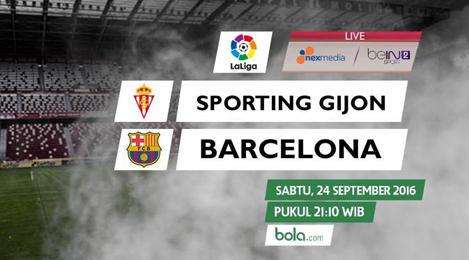 La Liga_Sporting Gijon Vs Barcelona (Bola.com/Adreanus Titus)