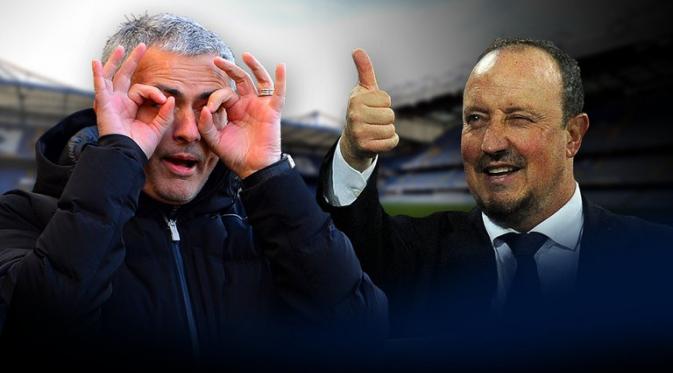 Persaingan Jose Mourinho dan Rafael Benitez ketika masih melatih Chelsea dan Liverpool. (Skysports).