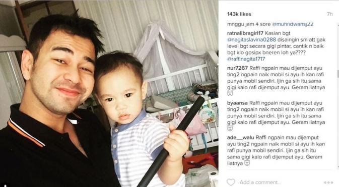 Raffi Ahmad dan anaknya Rafathar Malik Ahmad (Instagram)
