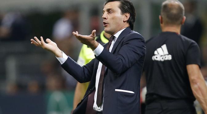Pelatih AC Milan Vincenzo Montella (AP Photo/Antonio Calanni)