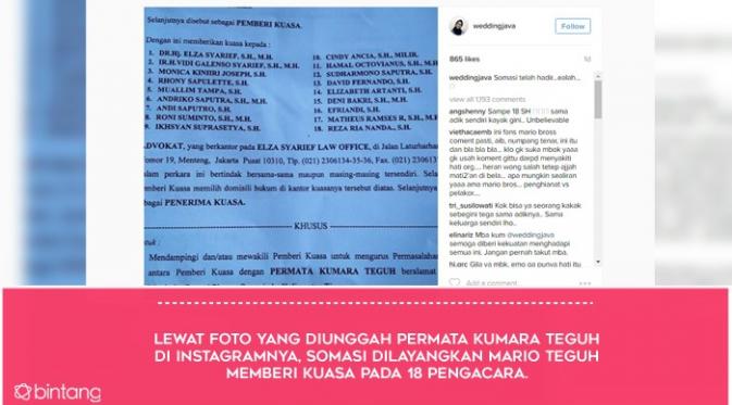 Kisah Mario Teguh Somasi Adik dan Kiswinar dengan 18 Pengacara. (Foto: Instagram @weddingjava, Desain: Muhammad Iqbal Nurfajri/Bintang.com)
