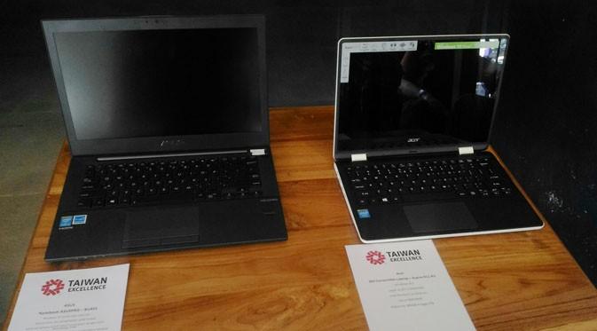Jajaran laptop yang masuk program Taiwan Excellence. (Liputan6.com/Agustinus Mario Damar)
