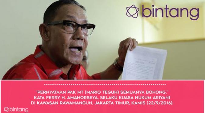 Pengakuan yang Diungkap Ariyani vs Jawaban Mario Teguh. (Foto: Deki Prayoga/Bintang.com, Desain: Muhammad Iqbal Nurfajri/Bintang.com)
