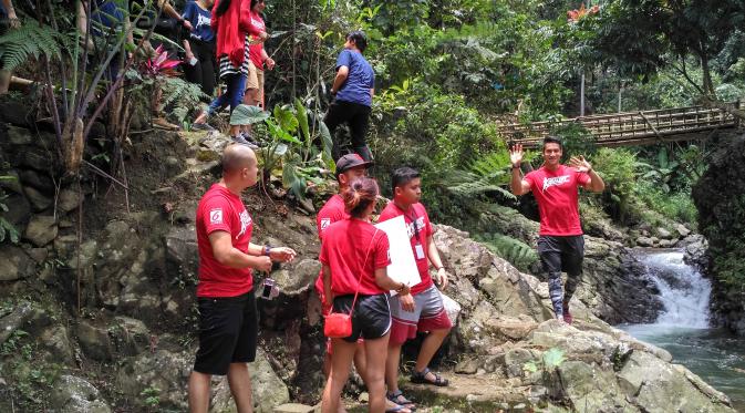Peserta Amazing Journey Healthy Adventure Camp di Curug Putri Kencana, Bogor (Foto: Benedikta Desideria/Liputan6.com)