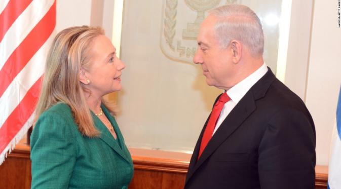 Hillary Clinton dan PM Israel Benjamin Netanyahu (CNN)