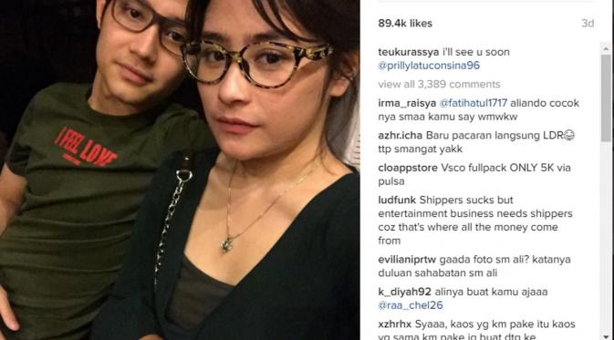 Kedekatan Teuku Rassya dan Prilly Latuconsina. Benarkah Aliando Syarief patah hati? (Instagram @teukurassya)