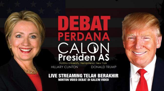 Livestreaming Donald Trump vs Hillary Clinton Telah Berakhir (Liputan6.com)
