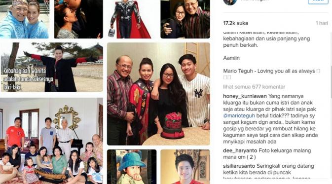 Foto yang diunggah Mario Teguh di akun Instagram miliknya jadi bahan candaan netizen. 